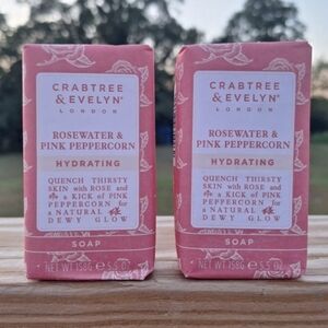 Crabtree & Evelyn Pink Rosewater & Pink Peppercorn Hydrating Soap Bars